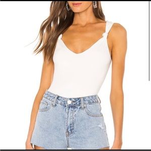 Razi Twist Strap Bodysuit in White